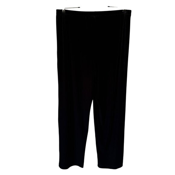 Coldwater Creek Black Velveteen Pants  Straight Leg Pull On Comfy Relaxed Fit - Picture 1 of 9